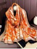 Premium Silk Feeling Rich Floral Print Scarf